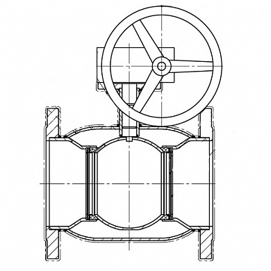 Кран шаровой BREEZE 11с332п фланец 125/100 (PN 25) с ред.