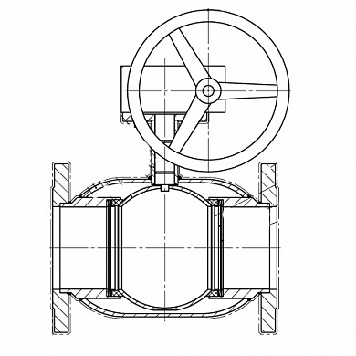 Кран шаровой BREEZE 11с338п фланец 300/300 (PN25) с ред.
