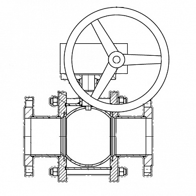 Кран шаровой BREEZE 11с341п фланец 150/100 (PN16) с ред.
