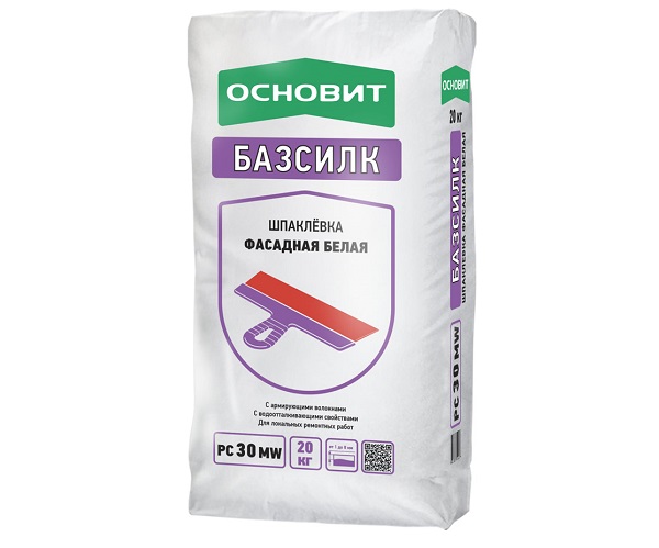 Шпатлевка цементная ОСНОВИТ БАЗСИЛК PC30 MW 20 кг