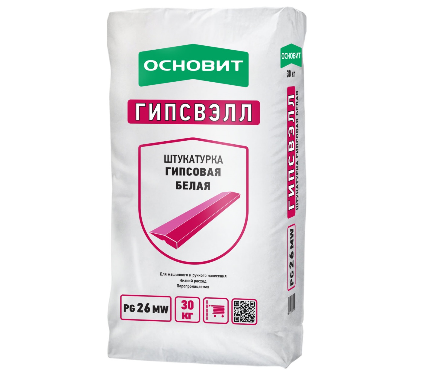 Штукатурка гипсовая машинного нанесения ОСНОВИТ ГИПСВЭЛЛ PG26 MW 30 кг