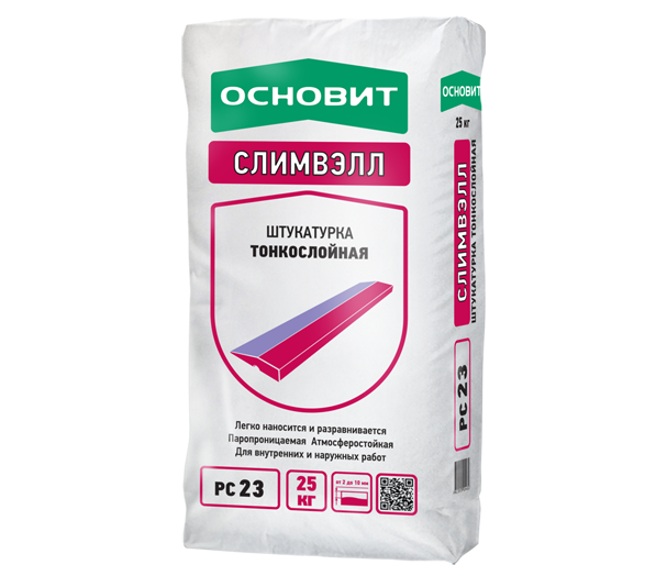 Штукатурка финишная ОСНОВИТ СЛИМВЭЛЛ PC23 25 кг